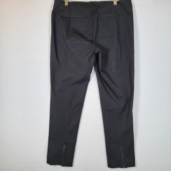 Eileen Fisher Womens Slim Ankle Trouser Pant Size Large Black Organic Cotton - Picture 11 of 13